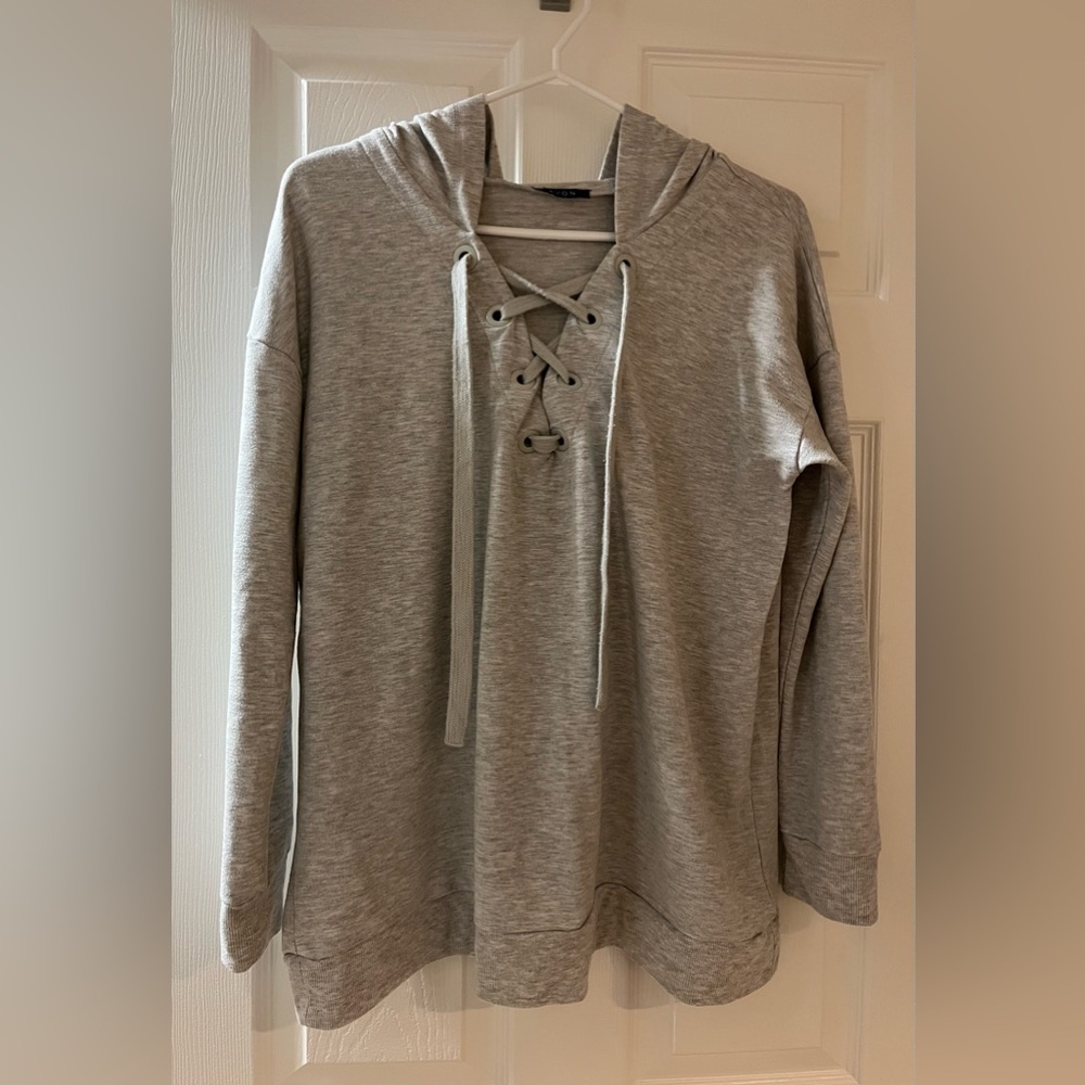 ***😀3 for $35./Women’s unique AVON heathered grey hooded sweatshirt.